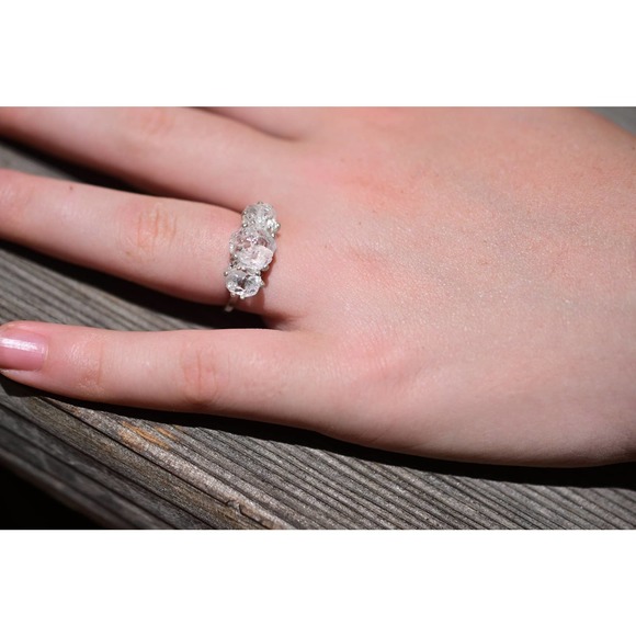 Unique Engagement Ring, Diamond Ring, raw stone ring, Anniversary Ring, - Picture 3 of 5